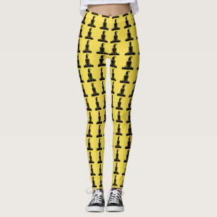 Leggings Letrería Personalizado de la Pose de Yoga.