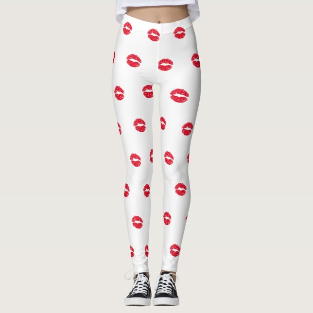 Leggings Levantamientos de besos rojos (Anverso)