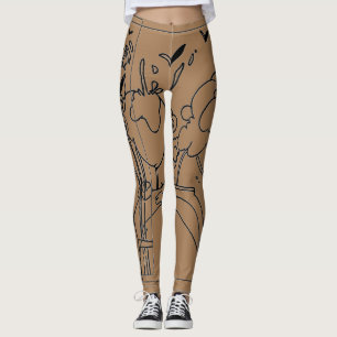 Leggings Leyenda de arte negro y marrón estilo Peter Max d