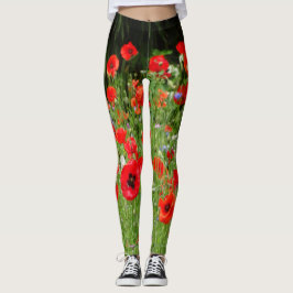 Leggings Leyenda de campo de los Poppies Rojos