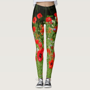 Leggings Leyenda de campo de los Poppies Rojos