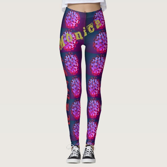 Leggings Leyenda de ejercicio de nombres personalizados (Anverso)
