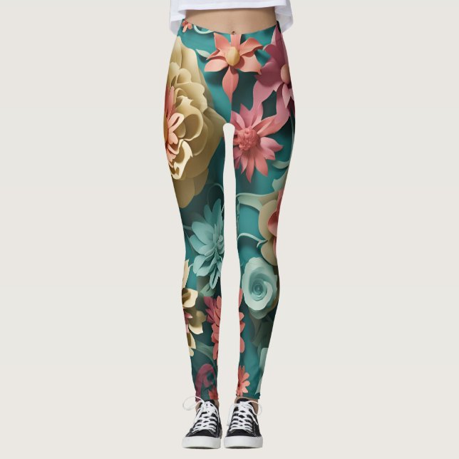 Leggings Leyenda de explosión floral de explosión de sangre (Anverso)