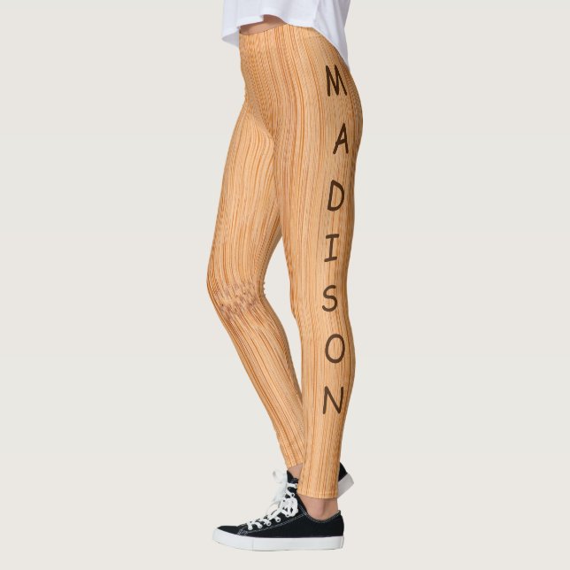 Leggings Leyenda de impresión de bambú marrón claro elegant (Izquierda)