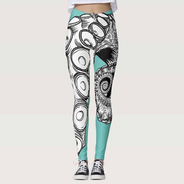 Leggings Leyenda de pulpo verde claro Tentacle (Anverso)