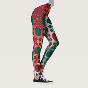 Leggings Leyenda de puntos de la Polka Blanca Verde naranja