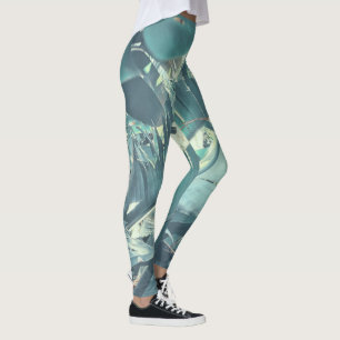 Leggings Leyenda del patrón de la hoja de palma de plátano
