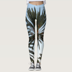 Leggings Leyenda fotográfica de árbol de palmas