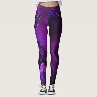 Leggings Leyenda geométrica futurista en morado y negro