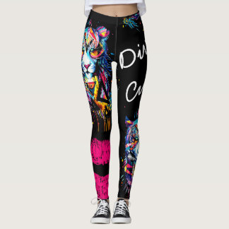 Leggings Leyenda gráfica de gato grande de la cultura divin