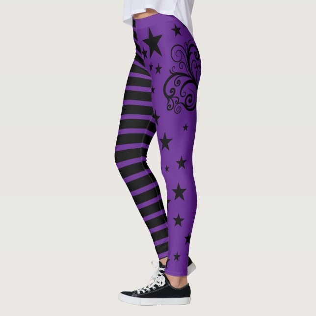 Leggings Leyendas a rayas brujas de Halloween (Izquierda)