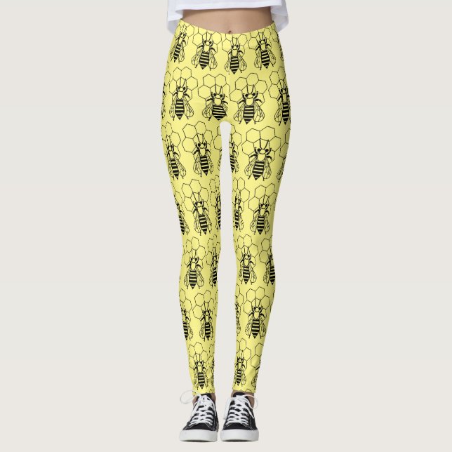 Leggings Leyendas - Abejas en el panal de miel (Anverso)