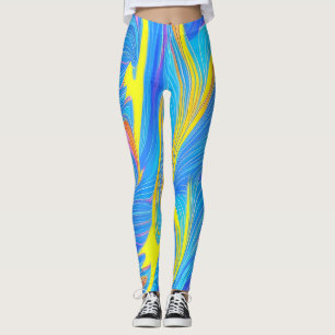 Leggings Leyendas abstractas azules y amarillas