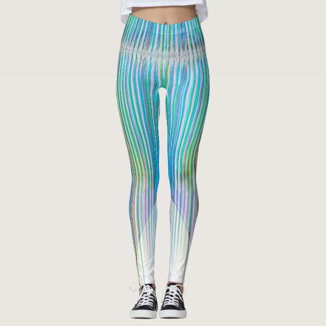 Leggings Leyendas abstractas de arte de las piernas largas (Anverso)