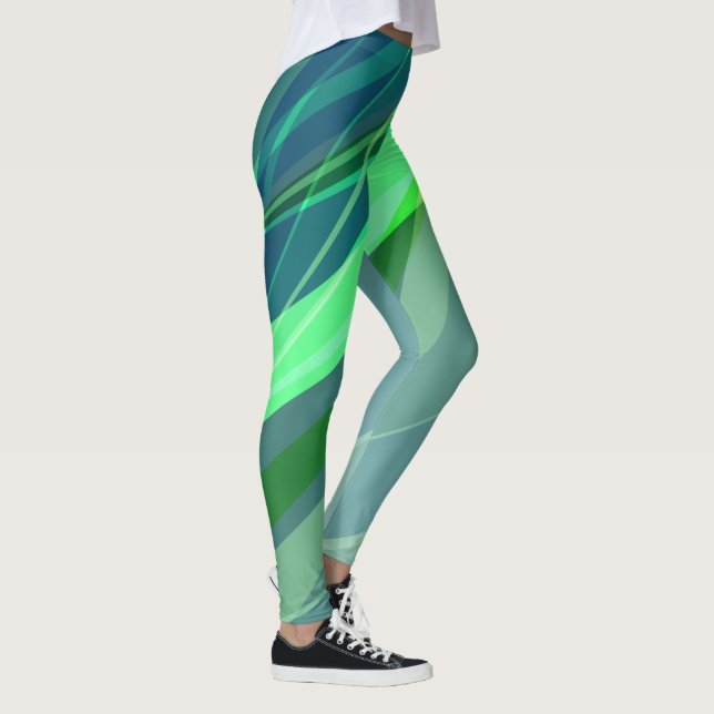 Leggings Leyendas abstractas de color verde (Derecha)