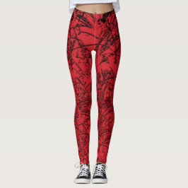Leggings Leyendas abstractas de Grass Rojo