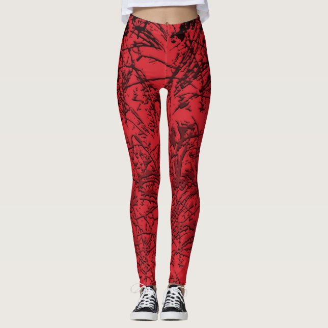 Leggings Leyendas abstractas de Grass Rojo (Anverso)