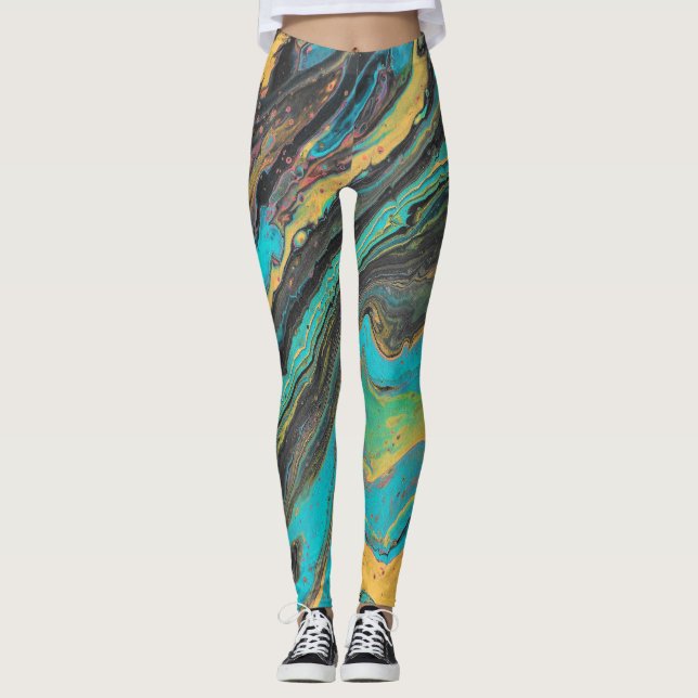 Leggings Leyendas abstractas de radio King 3 turquesa (Anverso)
