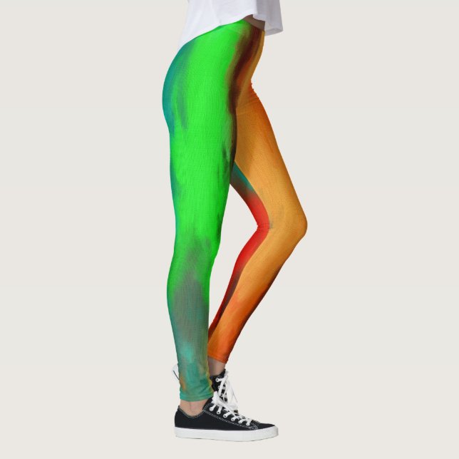 Leggings Leyendas abstractas del Naranja verde (Derecha)