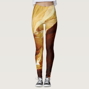 Leggings Leyendas abstractas, marrones y dorados con nombre