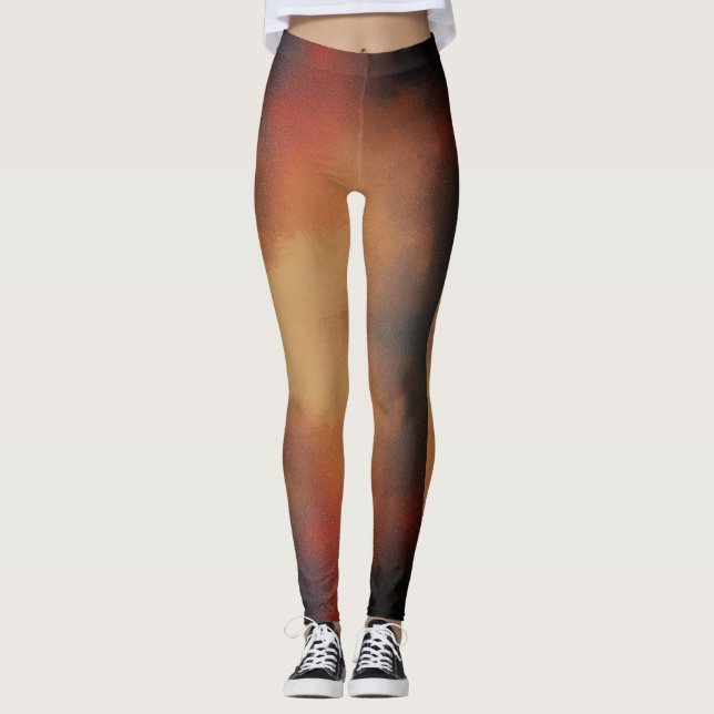 Leggings Leyendas abstratas marrones y azules (Anverso)