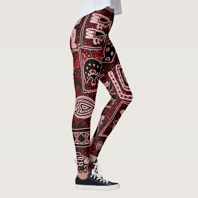 Leggings Leyendas africanas del movimiento rojo-negro-blanc (Derecha)