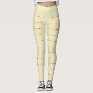 Leggings Leyendas amarillas pálidas con franjas horizontal