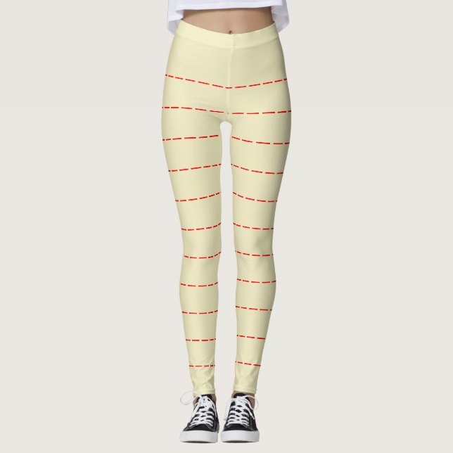 Leggings Leyendas amarillas pálidas con franjas horizontale (Anverso)