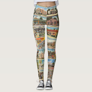 Leggings Leyendas antiguas de postales de Texas