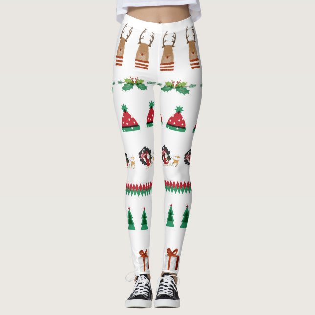 Leggings Leyendas Árbol de Navidad Santa Rina Verde Rojo (Anverso)