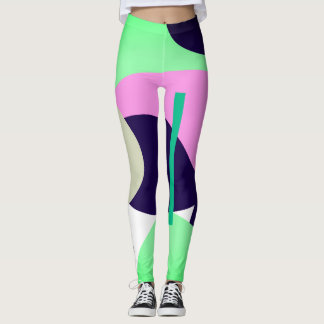 Leggings Leyendas artísticas abstractas Pastel Turquoise en