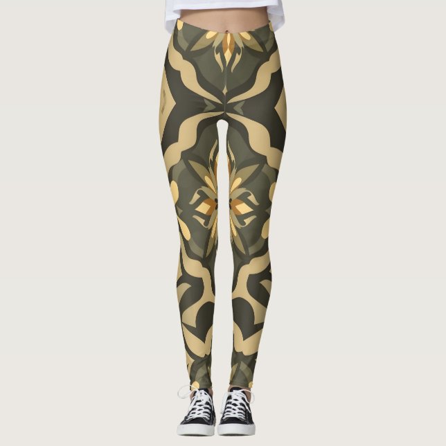 Leggings Leyendas artísticas con diseño simétrico negrita (Anverso)