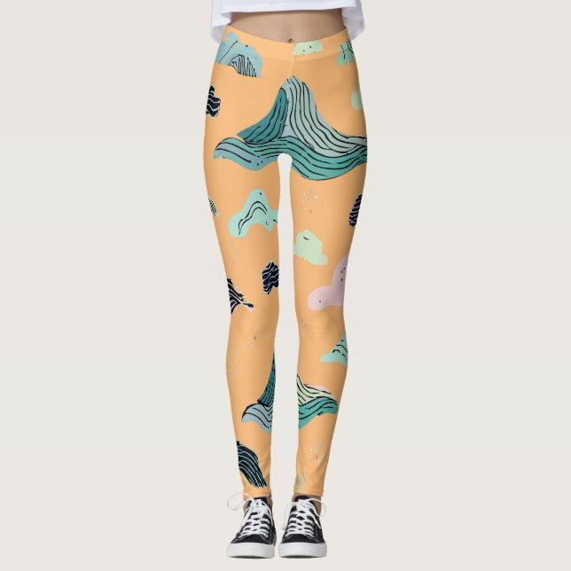 Leggings Leyendas artísticas de Ocean Bliss - Acuático eleg (Anverso)