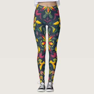 Leggings Leyendas artísticas vibrantes Impresión digital el