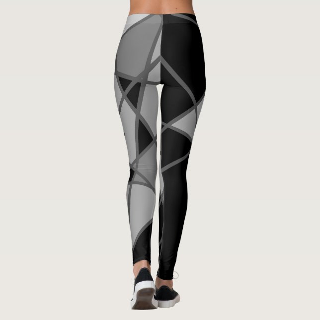 Leggings Leyendas asimétricas grises y negras de Joya Eve (Reverso)