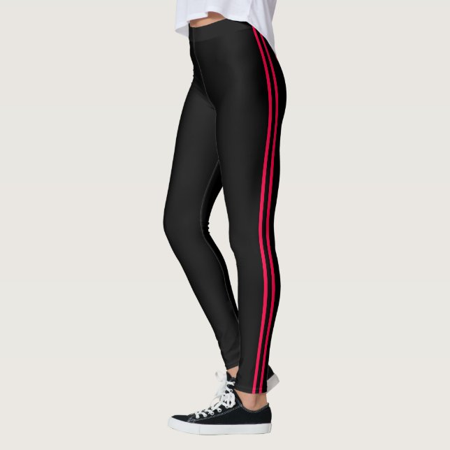 Leggings Leyendas atléticas a rayas rojas y negras (Izquierda)