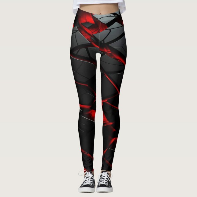 Leggings Leyendas atléticas rojas de alta vaticinación (Anverso)