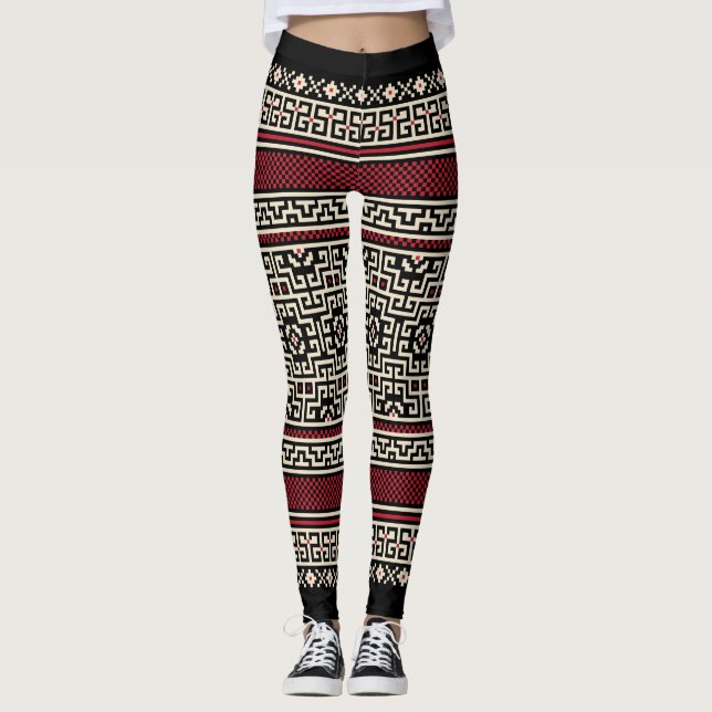 Leggings Leyendas aztecas para mujeres impresas (Anverso)