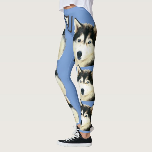 Leggings Leyendas azules del Husky Bonito Siberiano pintado (Izquierda)