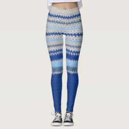 Leggings Leyendas - Bandas crochet en azul