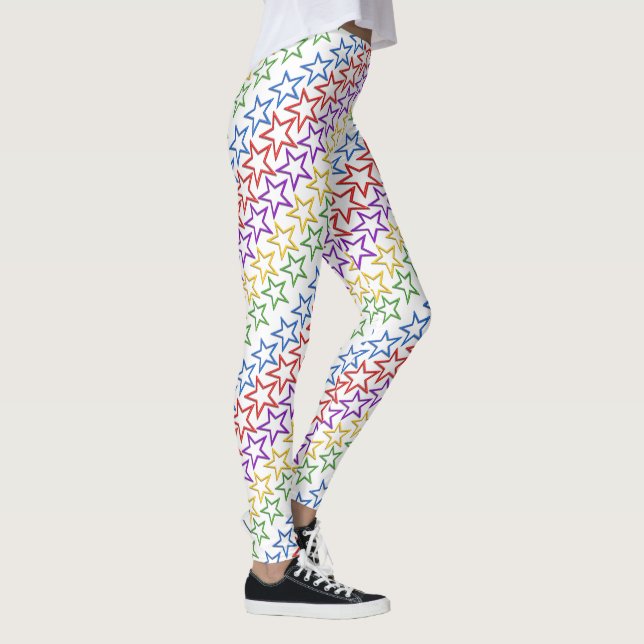 Leggings Leyendas - Bandas diagonales de estrellas de color (Derecha)