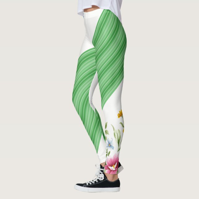 Leggings Leyendas blancas con flores verdes (Izquierda)