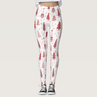 Leggings Leyendas blancas del patrón del árbol de Navidad