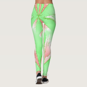 Leggings Leyendas blancas rosadas verdes de primavera