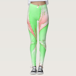 Leggings Leyendas blancas rosadas verdes de primavera