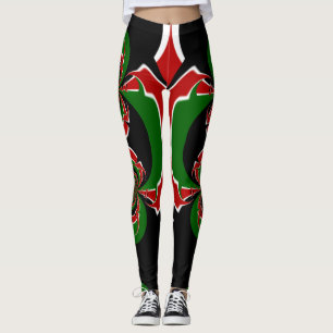 Leggings Leyendas Blancas Y Verdes Rojas