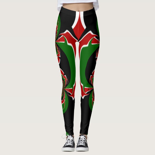 Leggings Leyendas Blancas Y Verdes Rojas (Anverso)