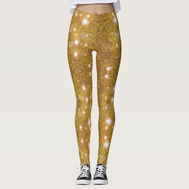 Leggings Leyendas brillantes de color dorado Purpurinoso (Anverso)