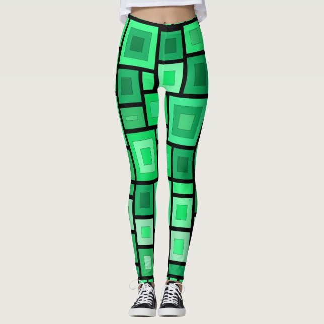 Leggings Leyendas con arte de formas geométricas (Anverso)