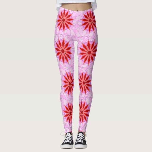 Leggings Leyendas con arte rojo cálido (Anverso)